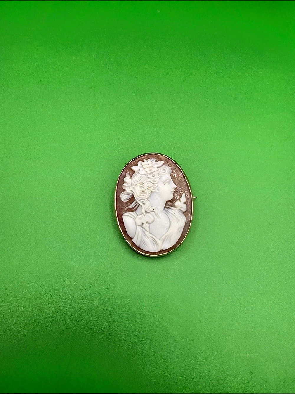 10k Yellow Gold Vintage Cameo Pon/Brooch.
